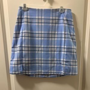 Brandy Melville blue plaid skirt
